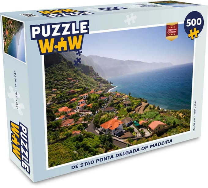 Puzzel De stad Ponta Delgada op Madeira - Legpuzzel - Puzzel 500 stukjes