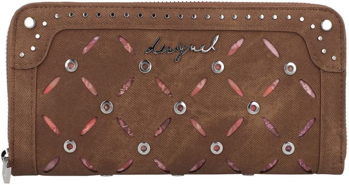Desigual portemonnee Mone Yankee Fiona Long Wallet Camel bruine