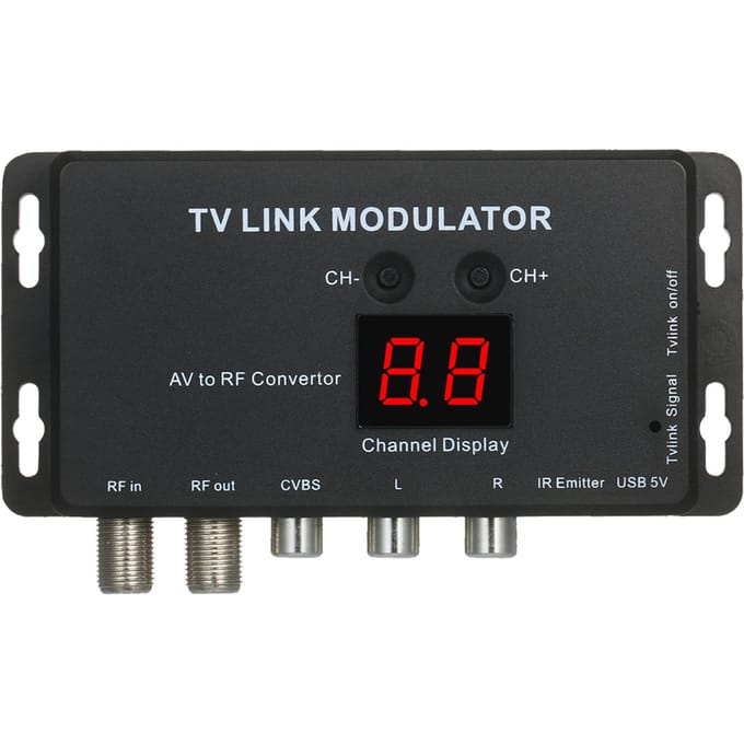 Modulateur TVLINK, convertisseur AV vers RF et extension IR, modulateur RF noir