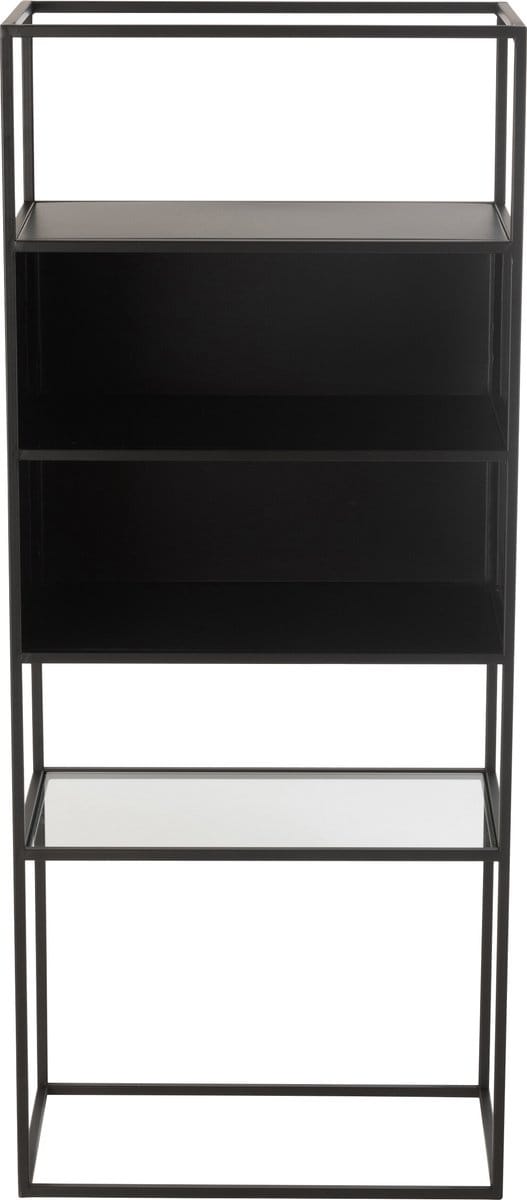 J-Line rek - metaal/glas - zwart