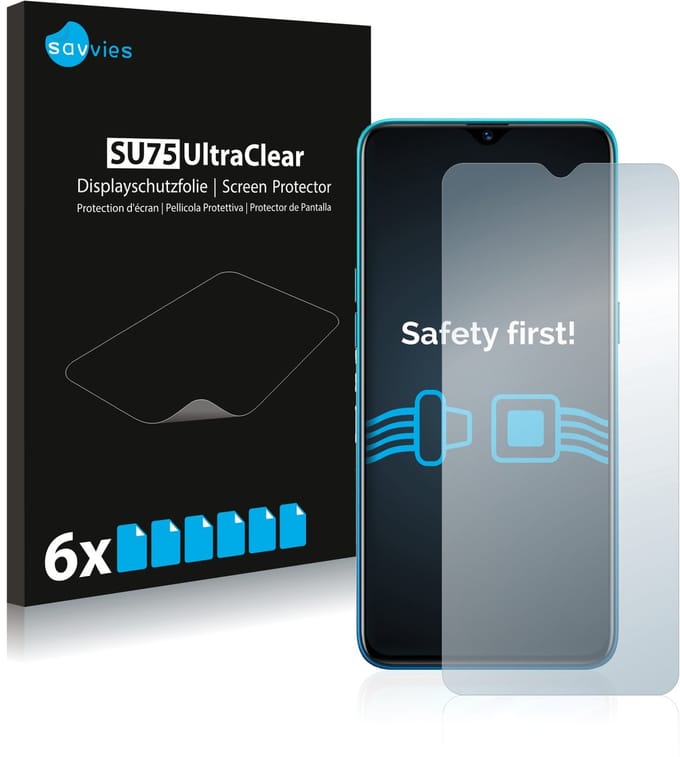 Savvies - Screenprotector voor realme 5 Pro - Folie Beschermfolie transparant 6 Stuks