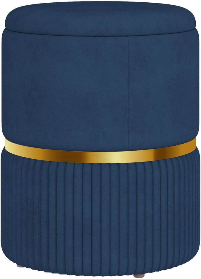 HOMCOM Opbergpoef - Fluweel - 36x36x44cm - Blauw