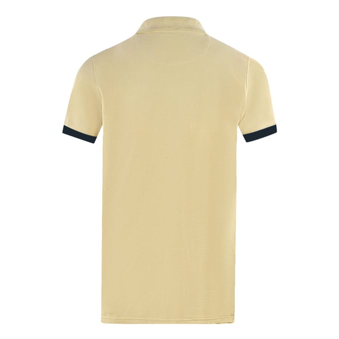 Aquascutum Branded Collar Beige Polo Shirt