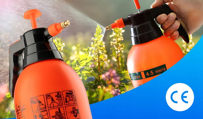 Merkloos - Handmatige Drukspuit - 2L - Aanpasbare Sproeikop - Krachtige Pompfunctie
