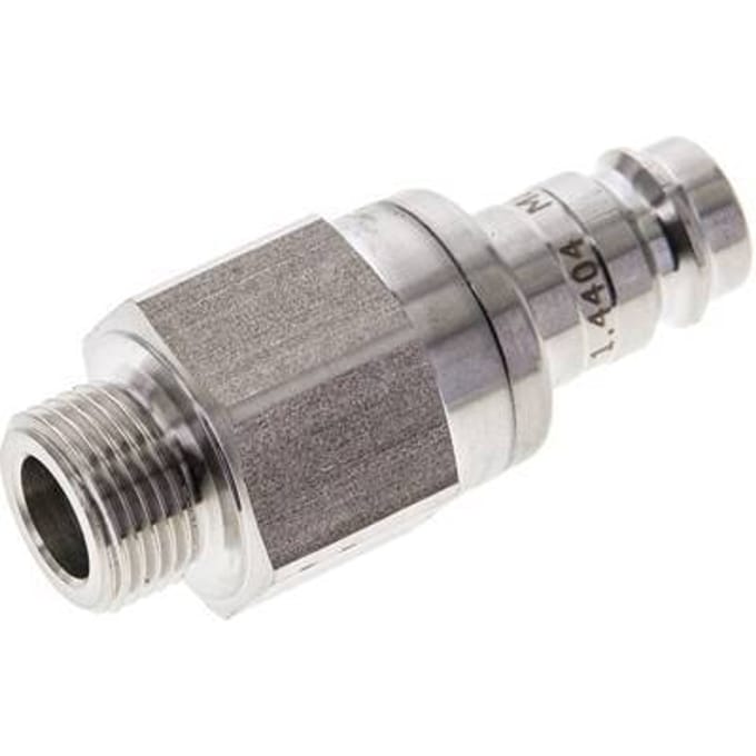 RVS DN 10 Luchtkoppeling Insteeknippel G 3/8 inch Buitendraad - CLP10-M-SSL-SV-P-038