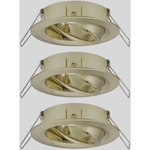 Inbouwlamp Choose Basisset zwenkbaar rond 84 mm 50° max. 3x10W 230V dimbaar Messing geborsteld