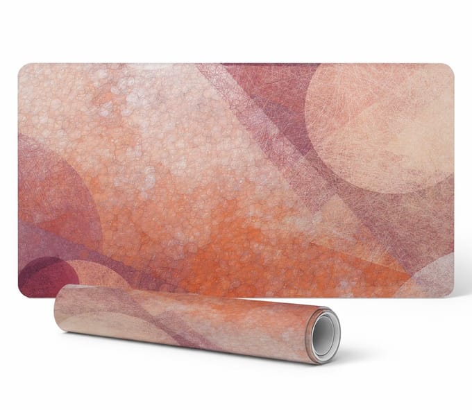 Antislip bureauonderlegger met abstracte cirkels, 90x45 cm