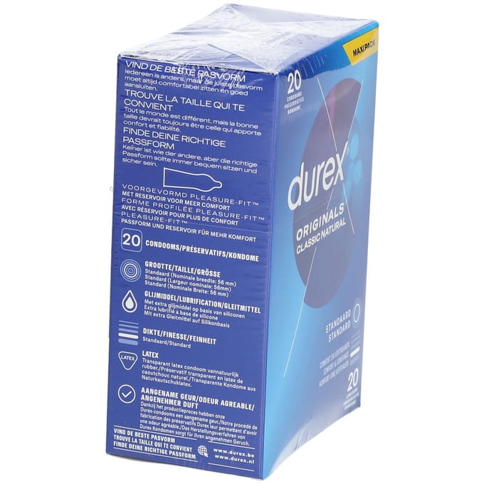 Durex® Originals Classic Natural Condooms 20