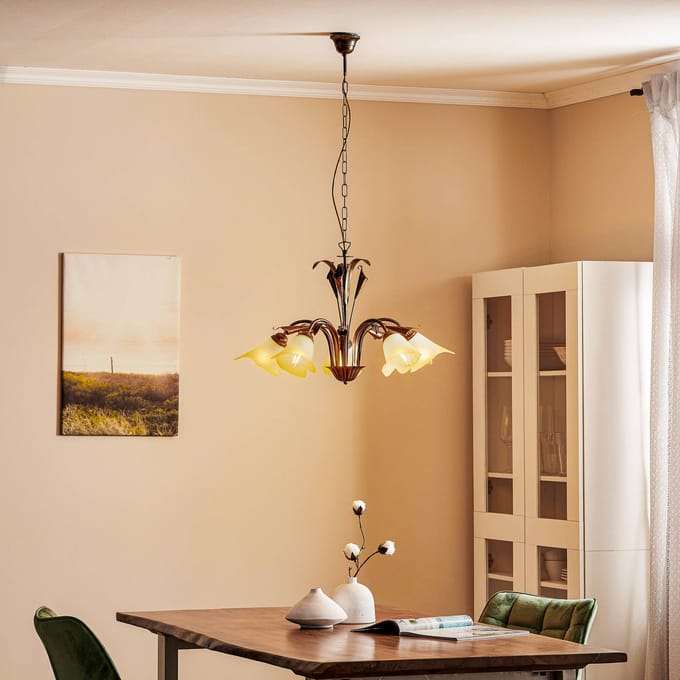 ONLI Hanglamp Lucrezia 5-lamps, brons