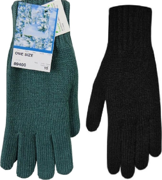 Handschoenen dames winter gebreid - binnenkant opgeruwd - prijs per 2 paar