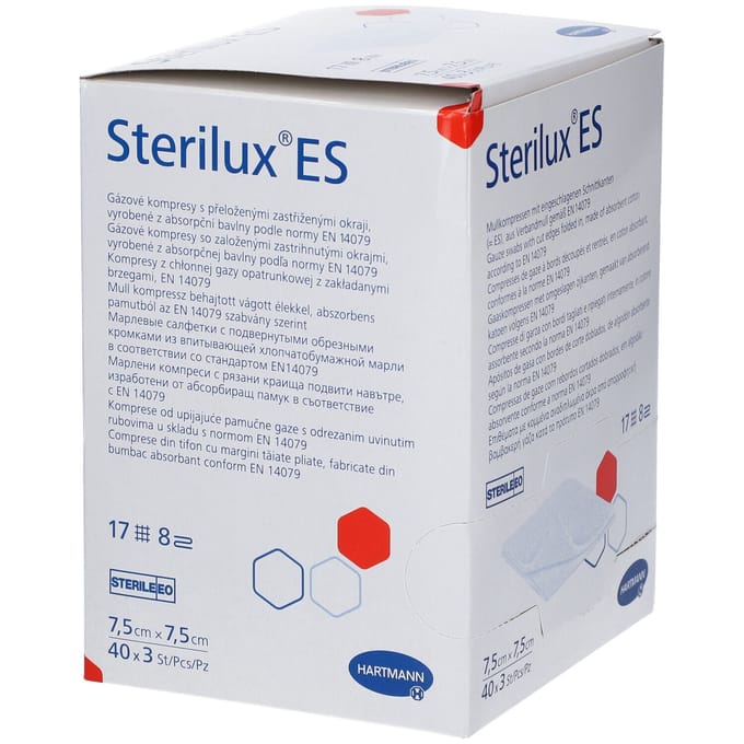 Hartmann Sterilux Es 7,5x7,5cm 8l. St. 40x3 P/s