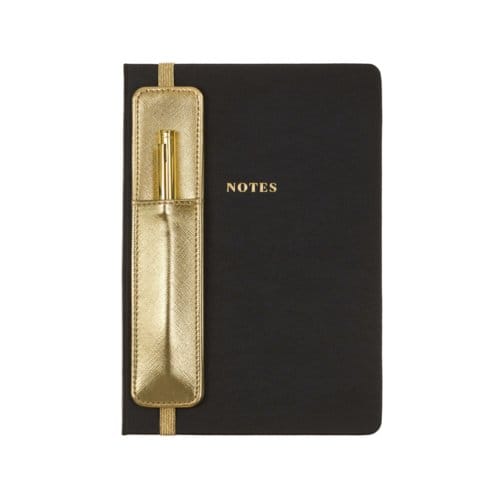 Eccolo notitieboek - met pen en houder - Black - lijn - ca.15x20cm - EC-D457D