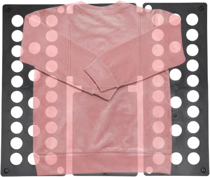 Kleding Vouwplank - Vouw Hulp - Kleding Organiseren - Opvouwbaar en Compact - 40x48cm - Zwart