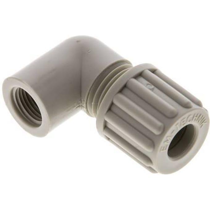 8x6mm & G1/8'' PP L-Vorm Knelfitting Binnendraad 10bar