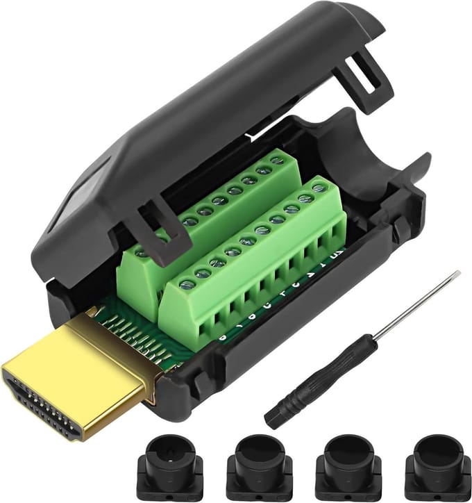 HDMI schroefblad blokadapter, solderless terminals breakout board met behuizing voor signaalmodule en accessoires