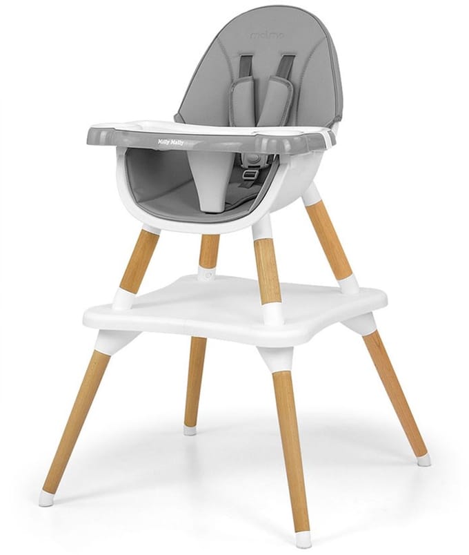 Milly Mally 2in1 kinderstoel Malmo grijs - Meegroeistoel