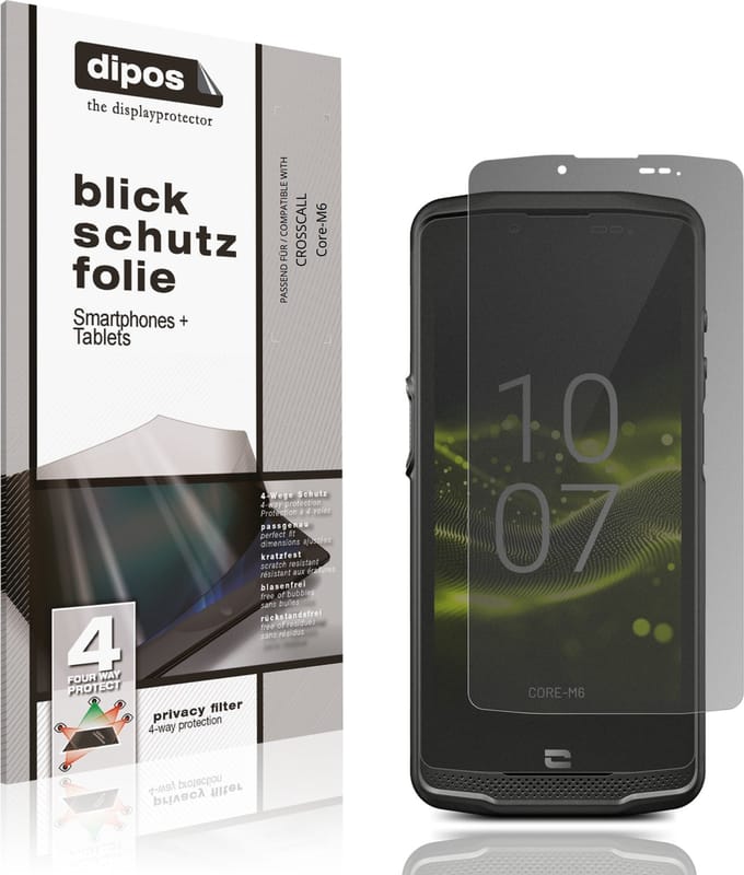 dipos – Matte Privacy Screenprotector geschikt voor CROSSCALL Core-M6 | Anti-Spy Beschermfolie