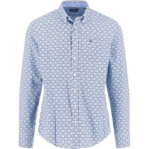 Fynch-Hatton Overhemd Combi Pattern Button-Down Dark Leaf-Blue / male