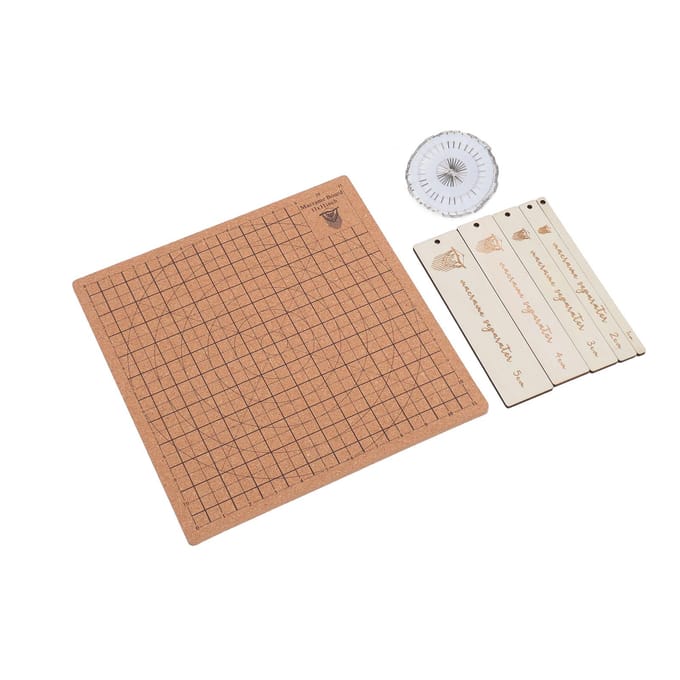 Planche Macramé 11.8x11.8 pouces Grilles Réutilisables Double Face Planche de Tressage Macramé avec 30 Épingles en T et 5 Pièces Auxiliaires white