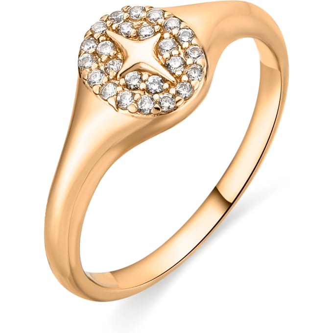 Luxenter Ring met 18k geelgouden afwerking en schitterende zirkonia - Ilith