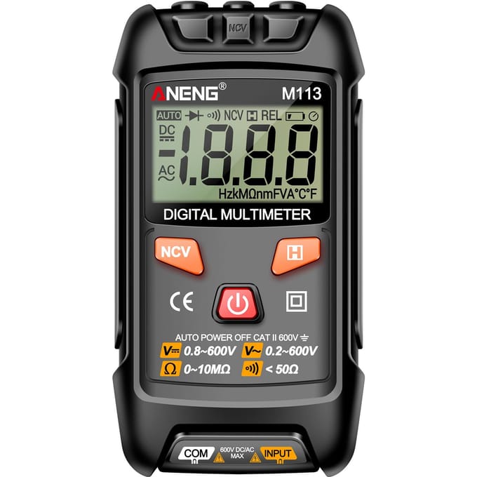 ANENG M113 Mini multimètre numérique testeur Intelligent compteur de tension ACDC 1999 comptes tension LCD noir