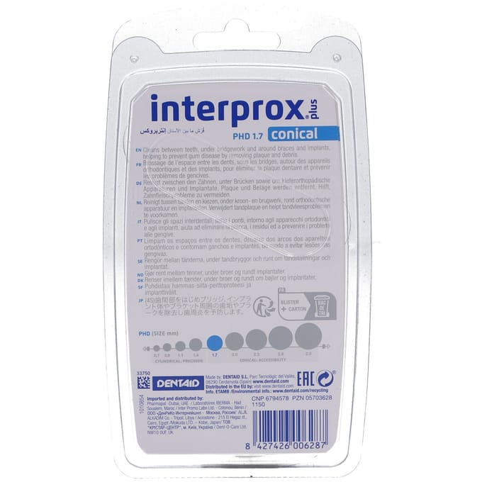 Interprox Plus Conical - Blauw - PHD 1,7 mm - 6 Ragers