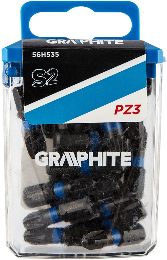 GRAPHITE 56H535 - PZ3 Impact Bits - 25 mm - S2 Staal - 20 stuks
