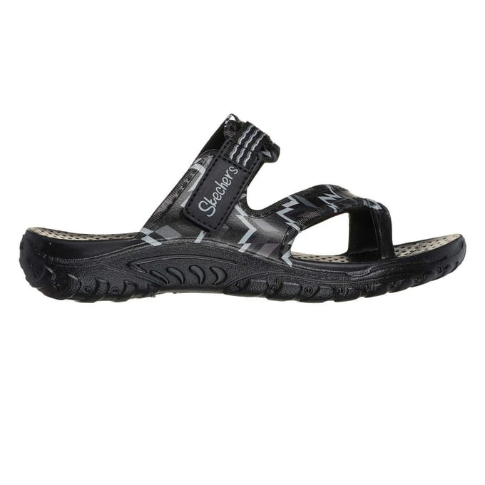 Skechers Dames Reggae Zig Zag Sandalen (Zwart/Grijs)