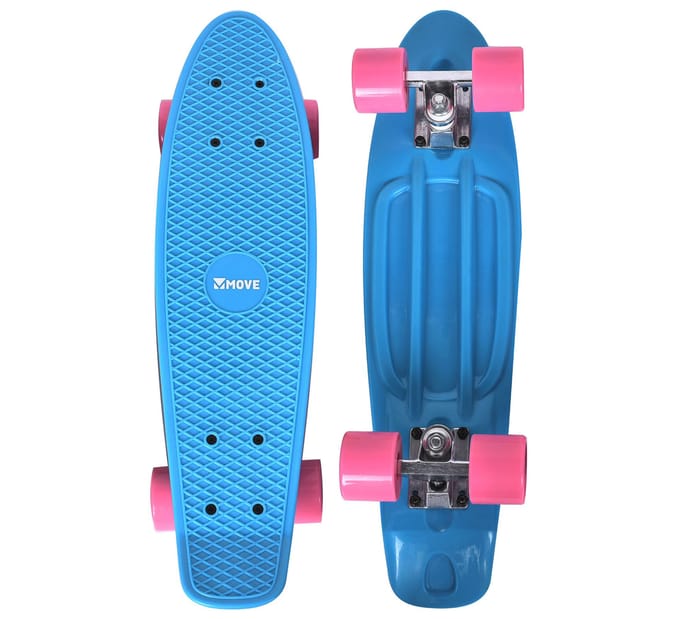 Cruiser Skateboard - Move Old School Retro Board 22 Sky Blue - blauw - 55cm