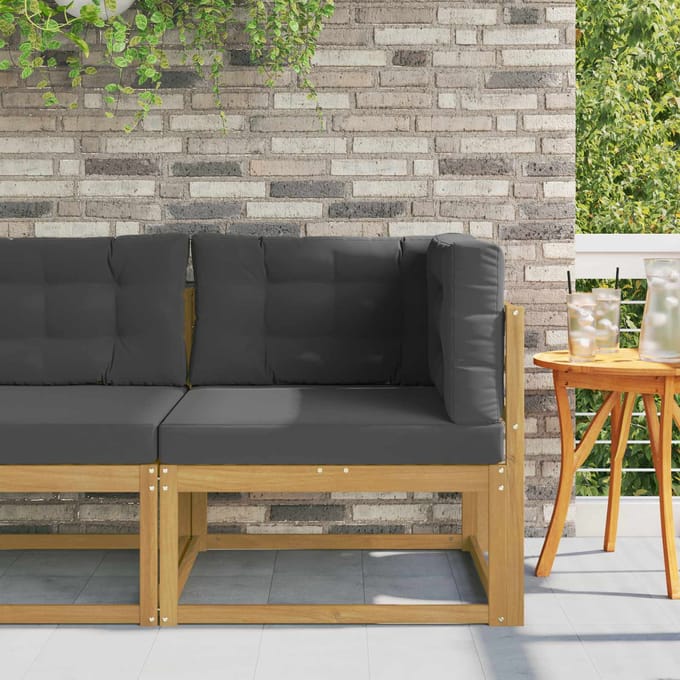 vidaXL - Buitenhoekbank - Polyester - Wit