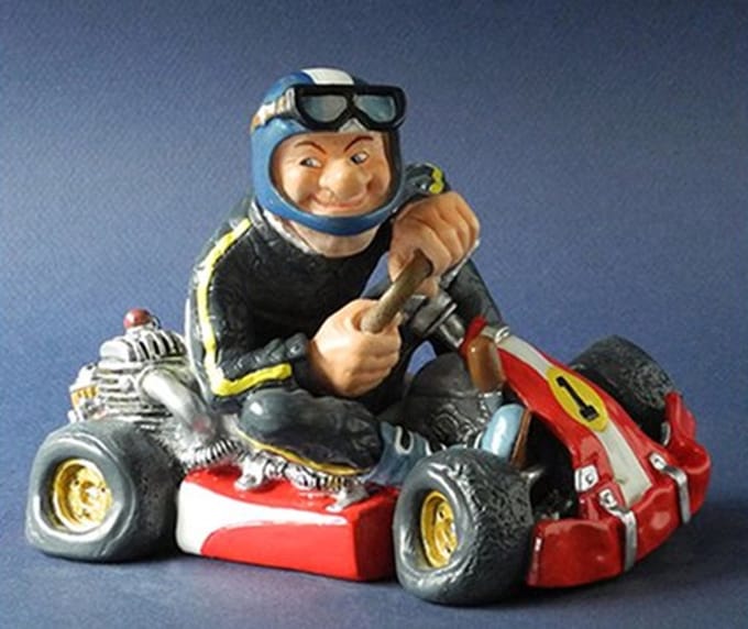 Go-Kart Racer beeld - Hoogte 13 cm - In doosje