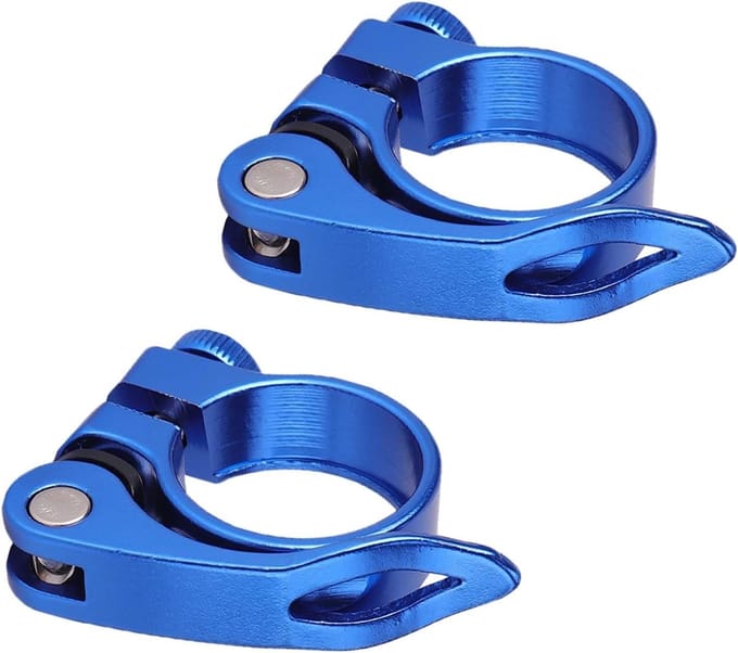Zadelpenklem 31.8mm met Snelspanner Voor Fiets - Blauw