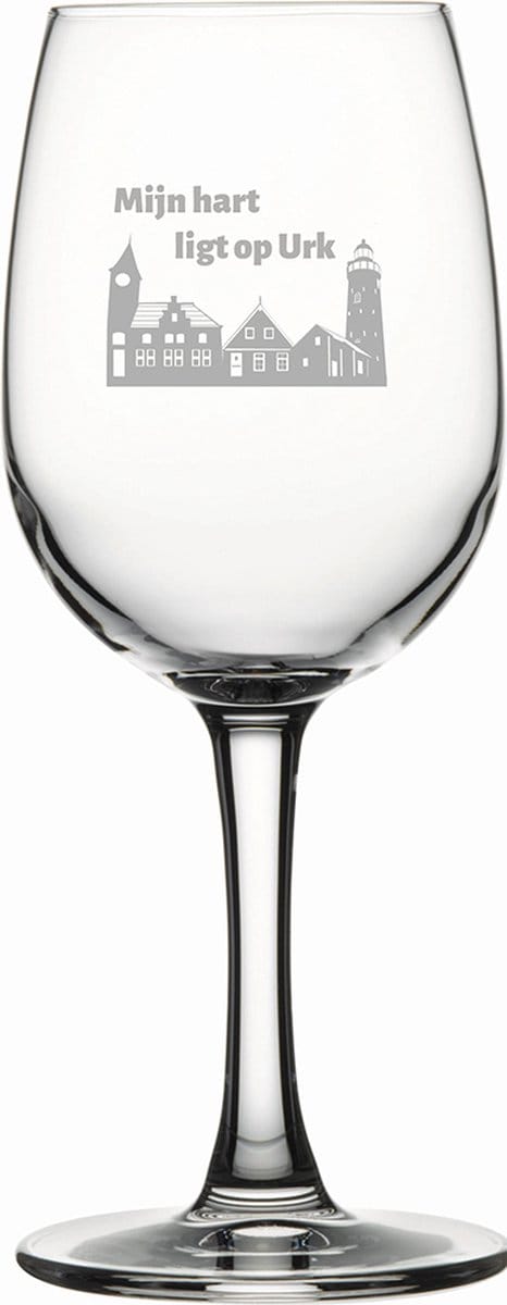 Gegraveerde witte wijnglas 26cl Urk