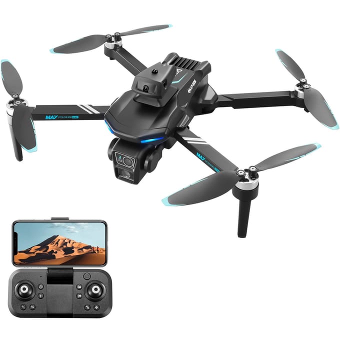 Afstandsbediening drone, 2.4G WIFI FPV mini drone met dubbele camera 6K opvouwbare headless quadcopter 4K Dual Camera 1 Battery