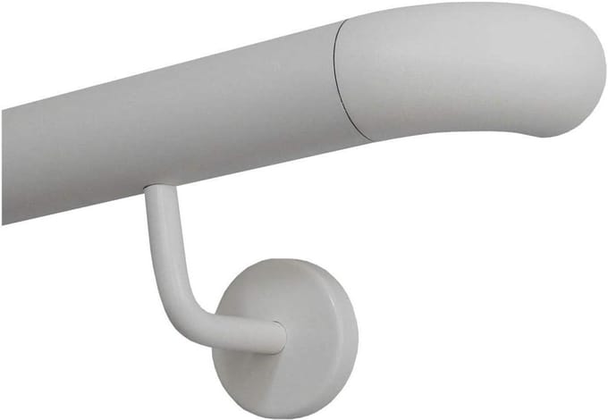Roestvrijstalen Leuning - Trapleuning Handgreep - Veiligheid Binnen Buiten - Witte Poedercoating Mat - 30 cm - Wit