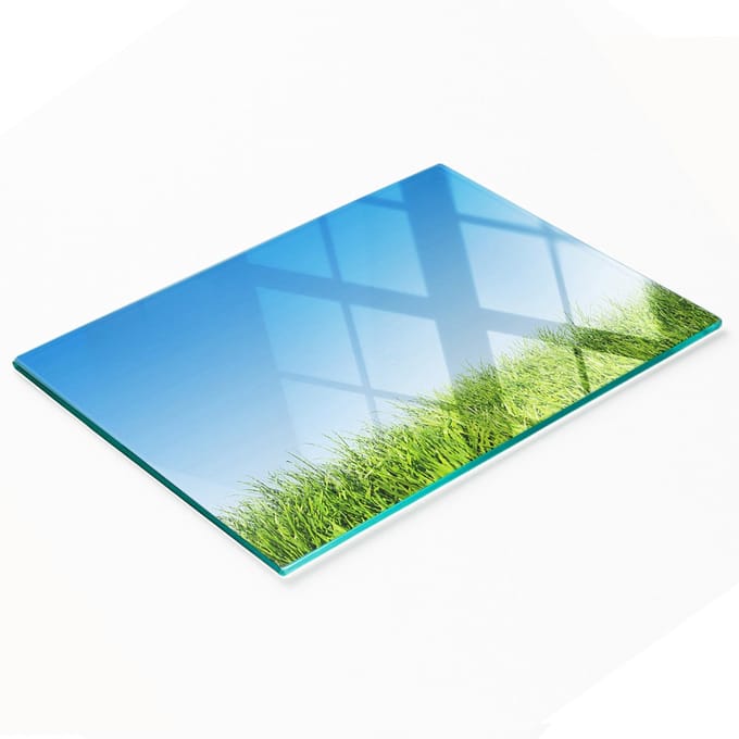 Keuken serveerplank van gehard glas met grasmotief, 80x52 cm