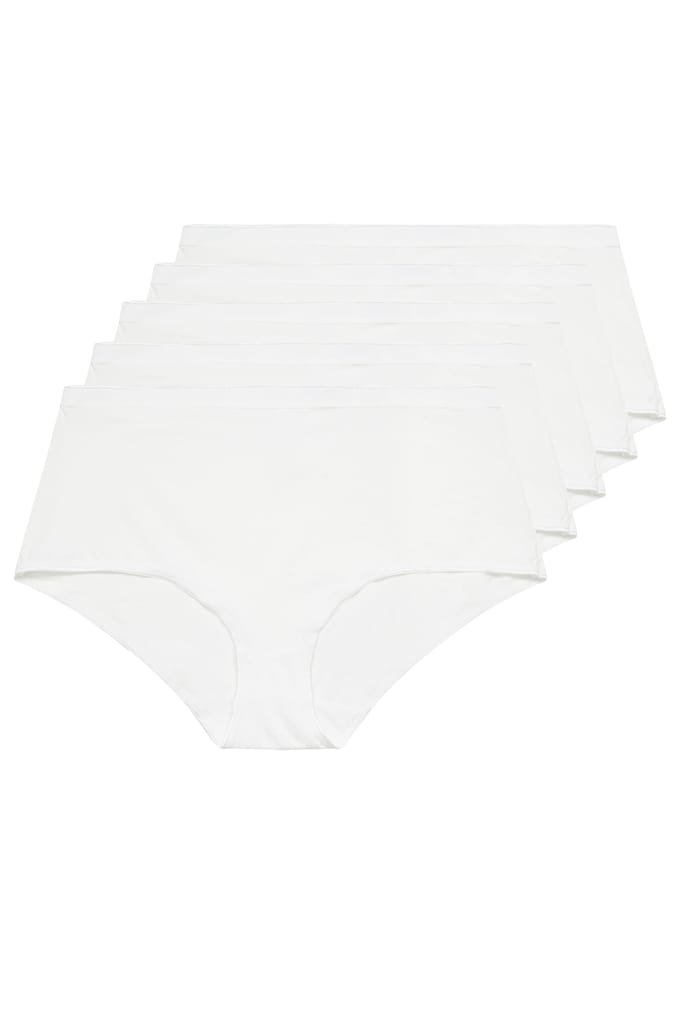Yours 5 Pack Tailleslips Van Katoenmix Met Stretch In Wit Size 58-60