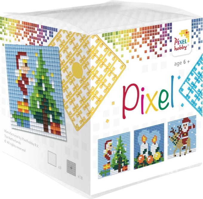 PIXELHOBBY Pixel Kubus Kerst - 3 patronen - Vanaf 6 jaar