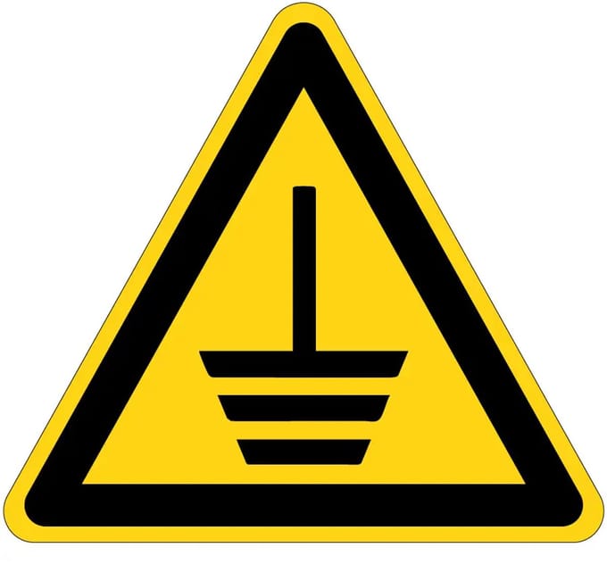 Aarding waarschuwingssticker | 10 cm
