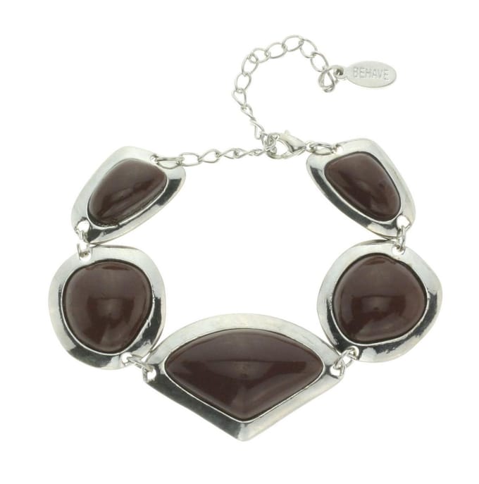 Behave - armband met bruine stenen - warme stijlvolle herfstaccessoire