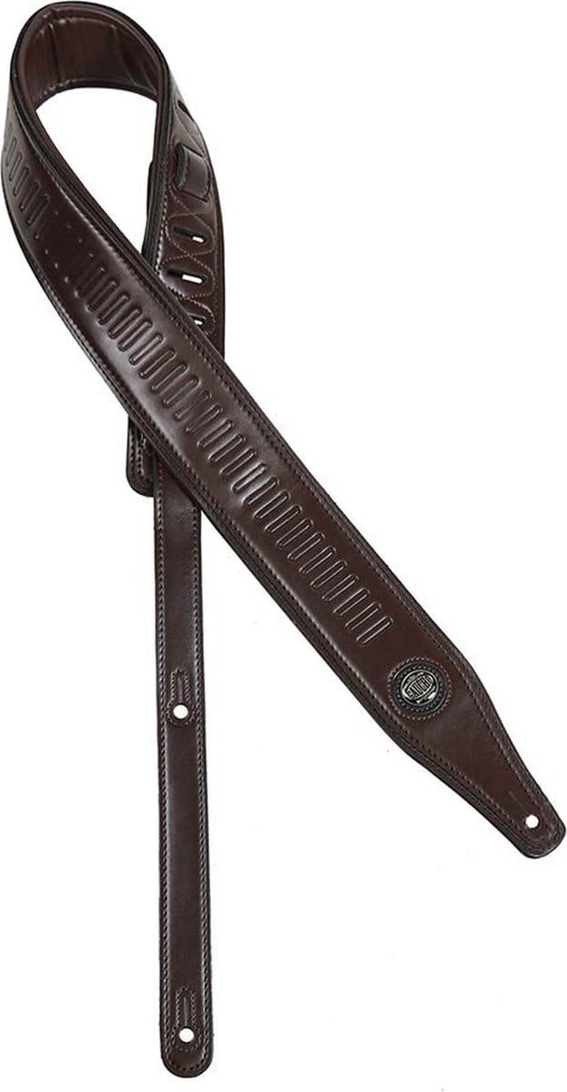 Gaucho GST-643-DBR gitaarriem, kunstleer, donkerbruin