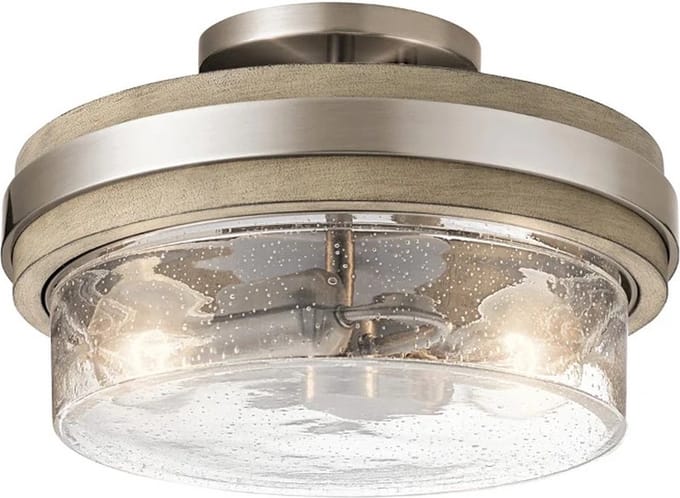Kichler LED Plafondlamp Grand Bank | 2X E27 Max 60W | Dimbaar | Distressed Antique Grey