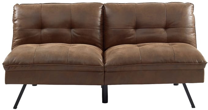 Vente-unique Driezits-bedbank PEGULA van verouderd microvezel - Bruin