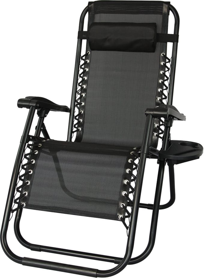 Ligstoel tuin - ligbed - 157,5 x 63,5 x 81 cm - zwart