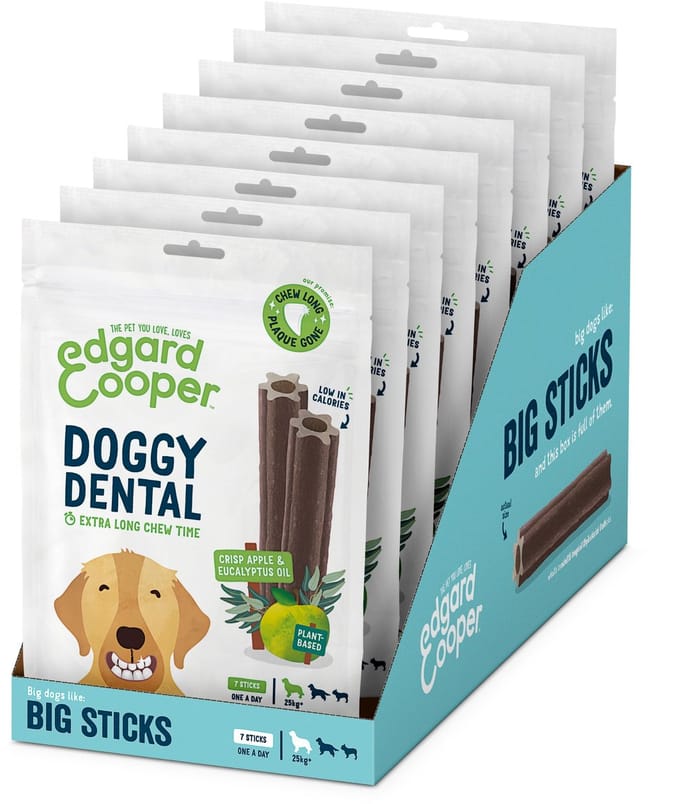 Edgard & Cooper Doggy Dental Appel - Hondensnacks - 8 x L