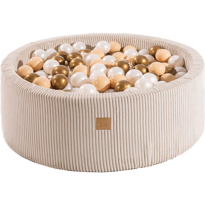 Ronde ballenbak met 200 ballen, 90x30cm - Fluweel Ecru