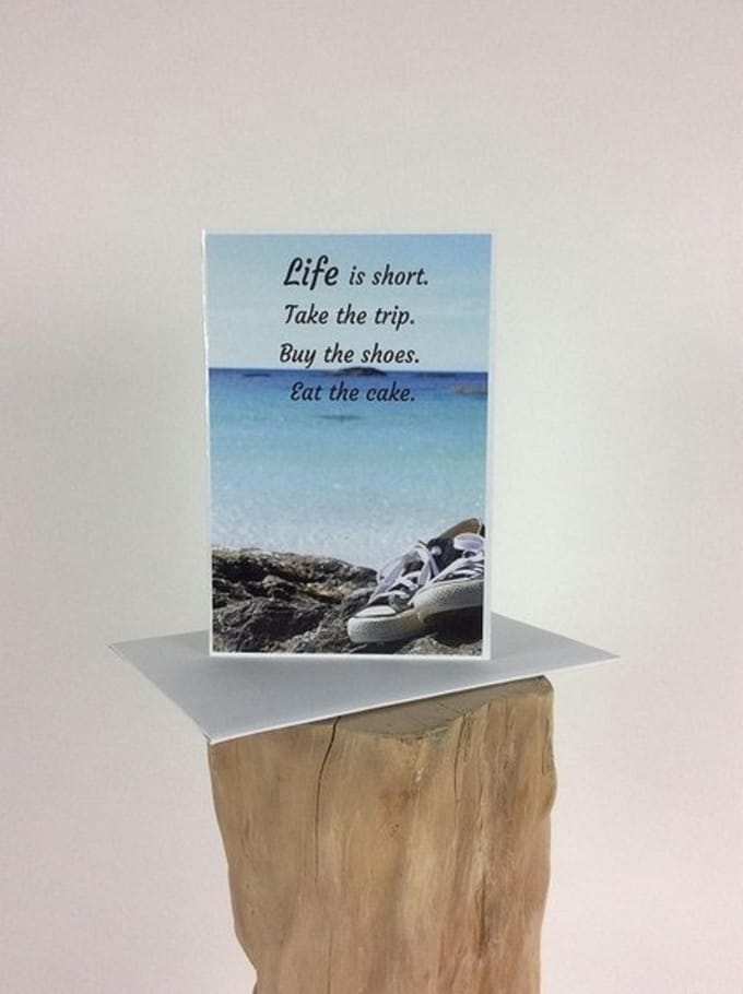 Postkaart dubbel incl envl Life is short