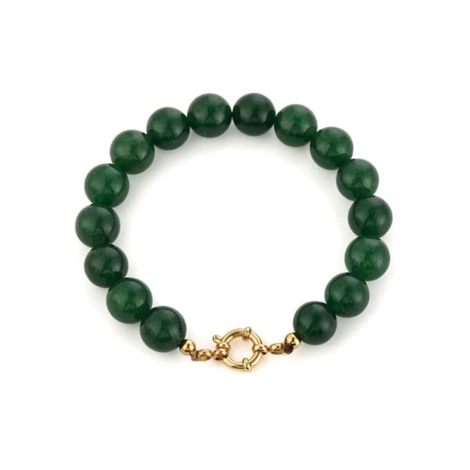 Bijoutheek Armband (Sieraad) Kralen Stenen Dark Green
