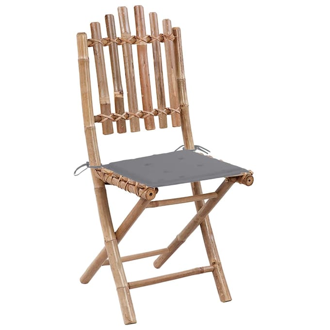 vidaXL - 5-delige - Tuinset - inklapbaar - met - kussens - bamboe