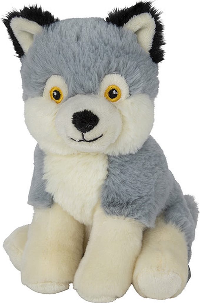Nature Planet Pluche wolf - 16 cm - knuffel bosdieren - speelgoed